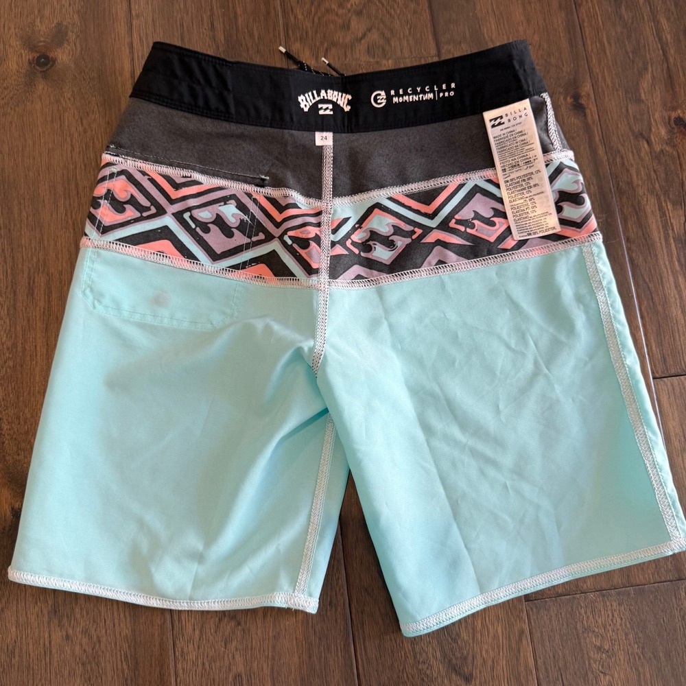 Billabong Boardshorts Kids Size 24‎ Aqua Blue New Momentum Pro Recycler Stretch